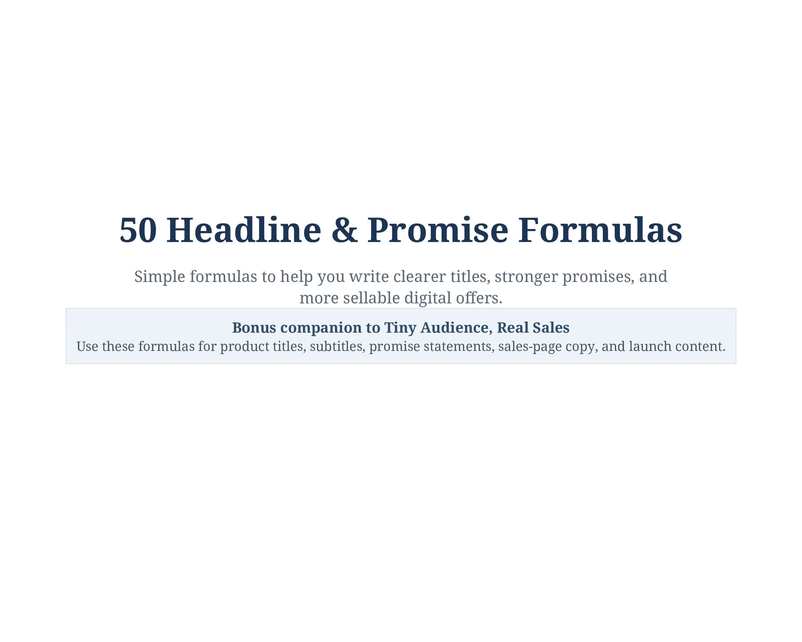 50 Headline And Promise Formulas 3