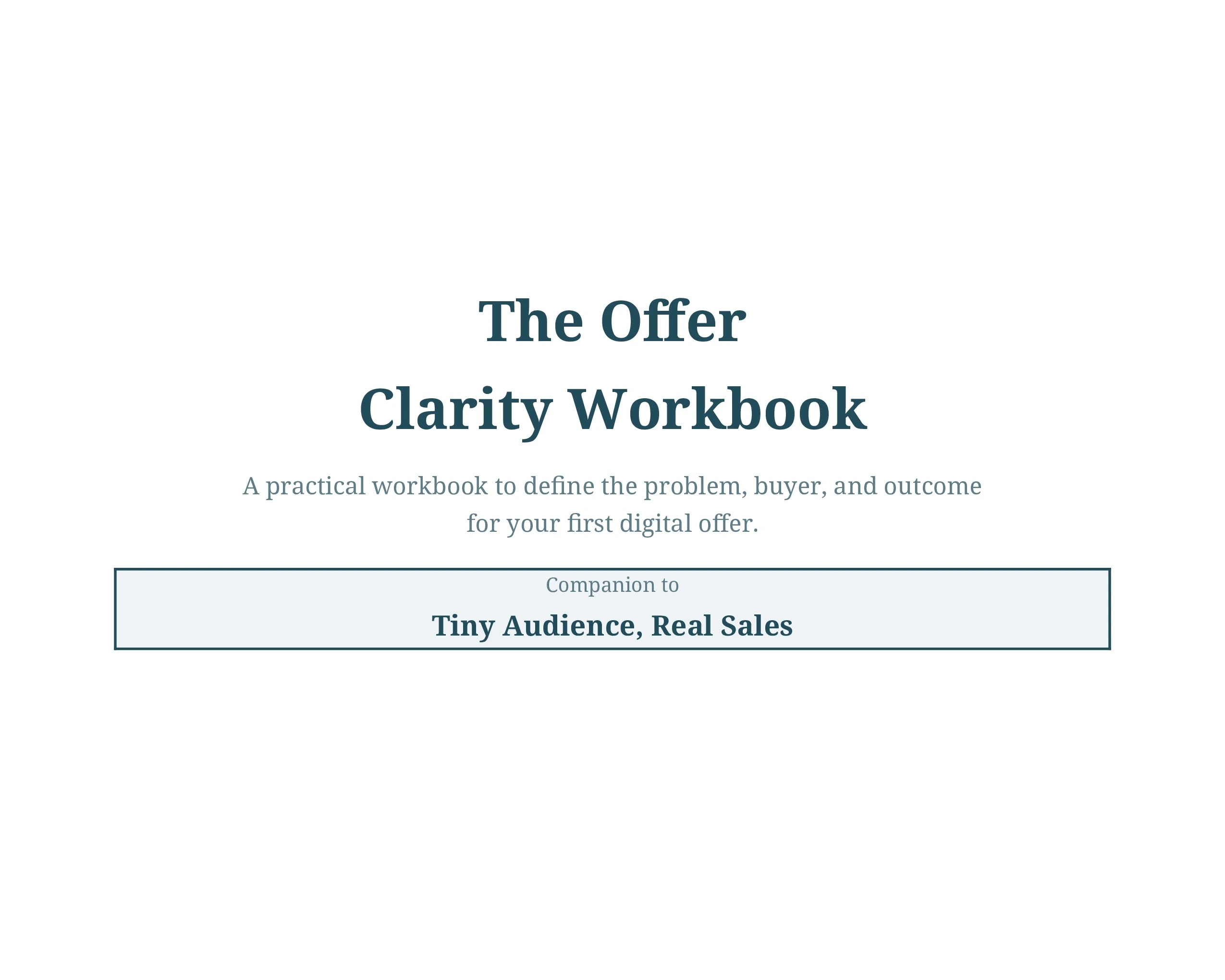 The Offer Clarity Workbook